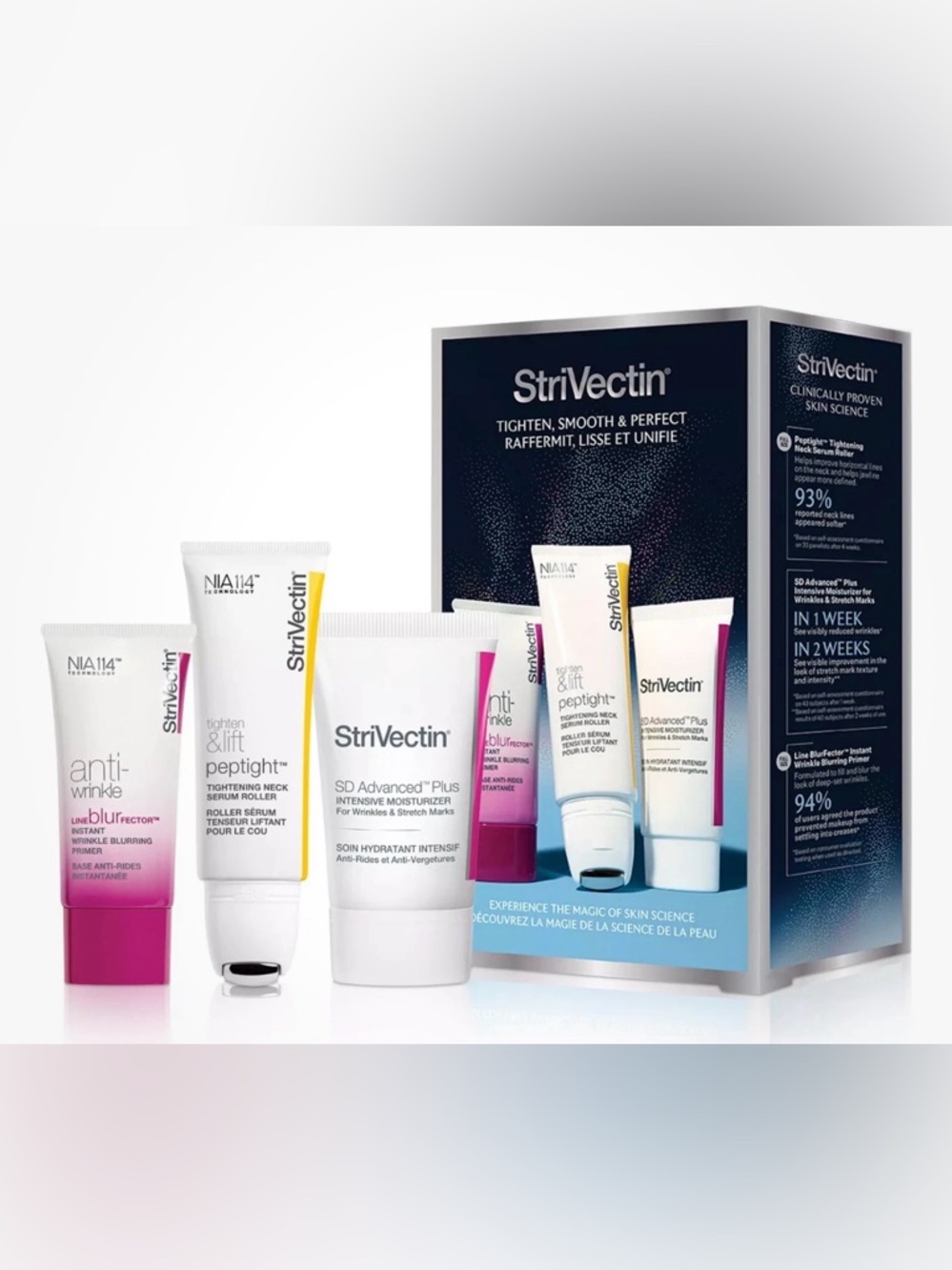 New In Box StriVectin 3-Pc. Tighten, Smooth & Perfect Luxury Skincare Set